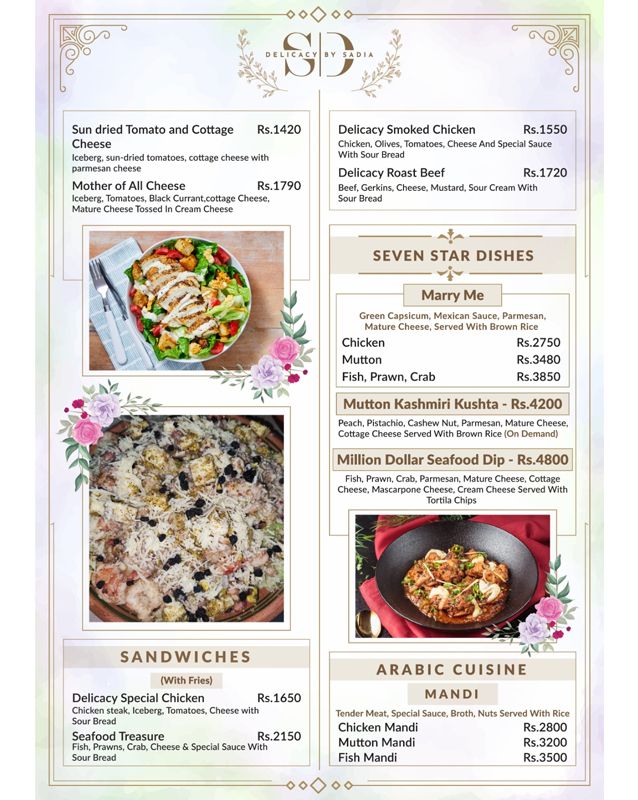 Delicacy by Sadia menu