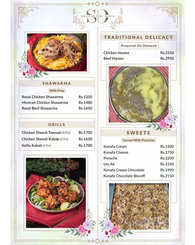 Delicacy by Sadia menu