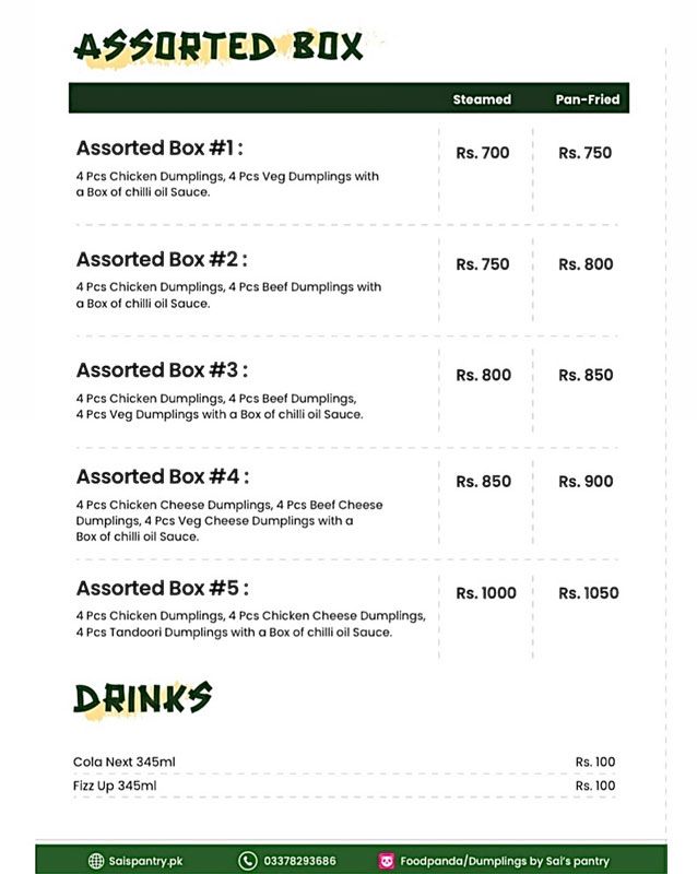 Dumplings by Sais Pantry menu
