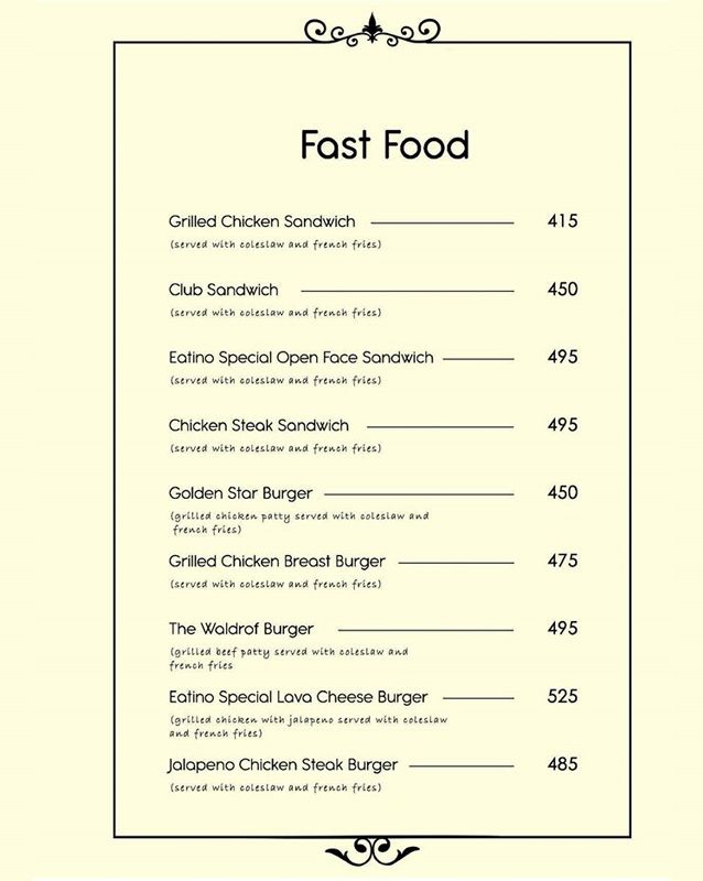 Eatino menu