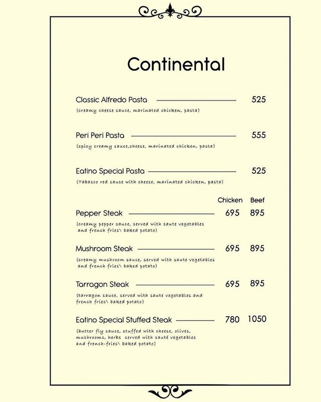 Eatino menu