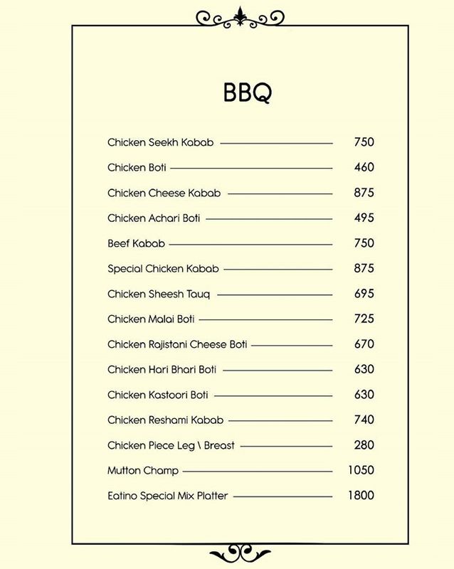 Eatino menu