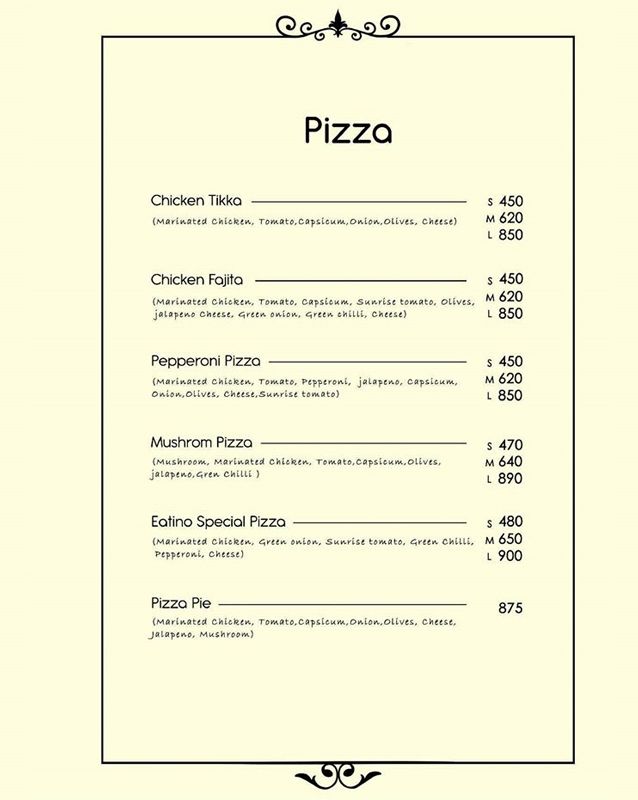 Eatino menu