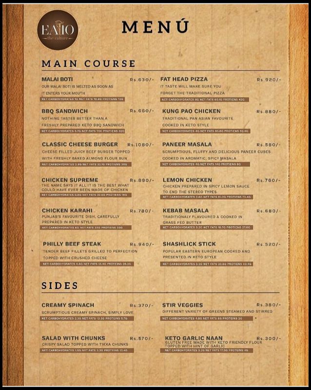 Eatio - The Culture menu