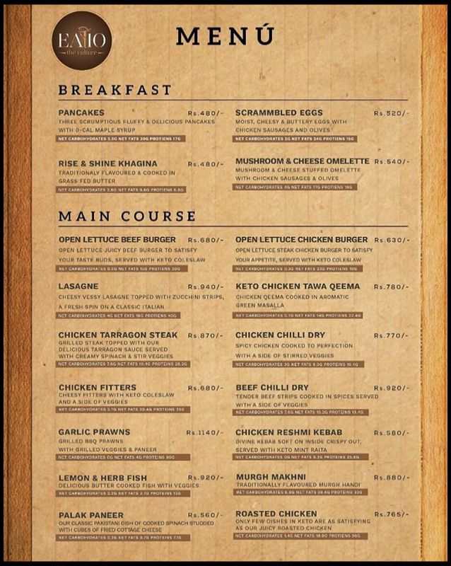 Eatio - The Culture menu
