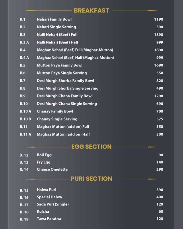 Eten menu