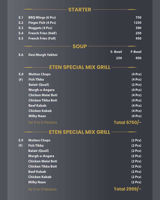 Eten menu