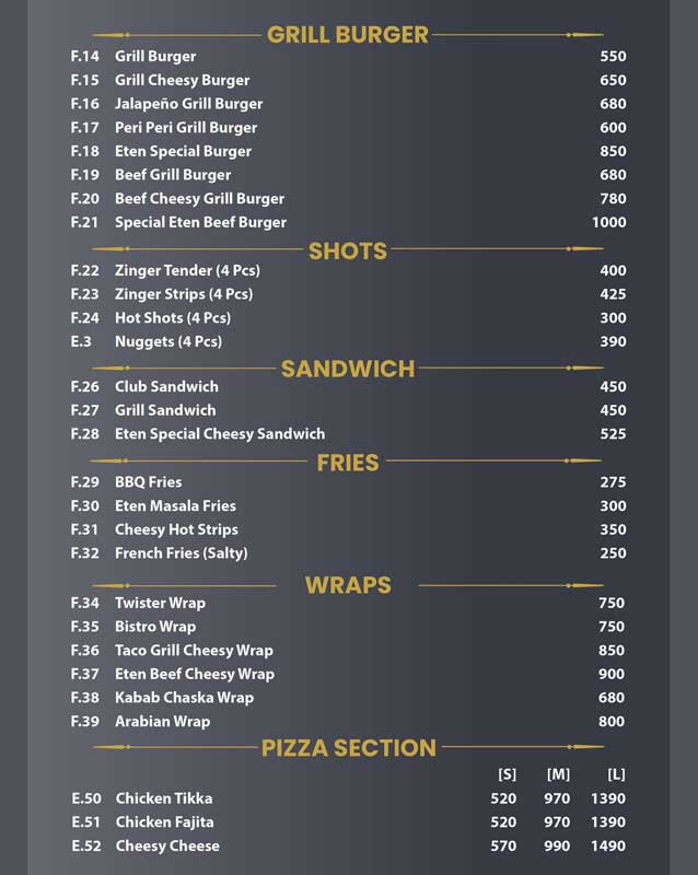 Eten menu