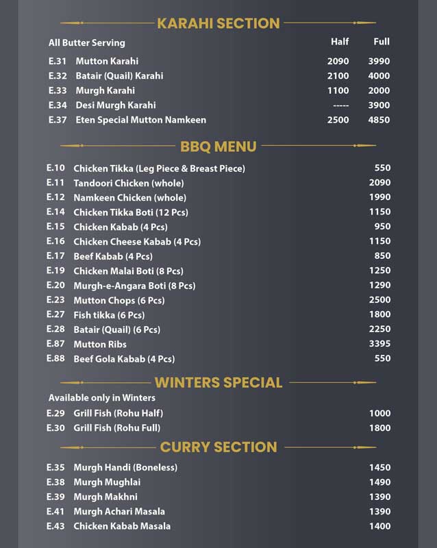 Eten menu