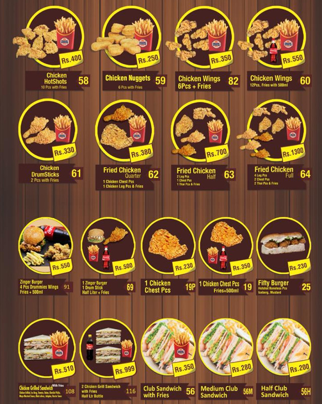 Faisal Burger menu