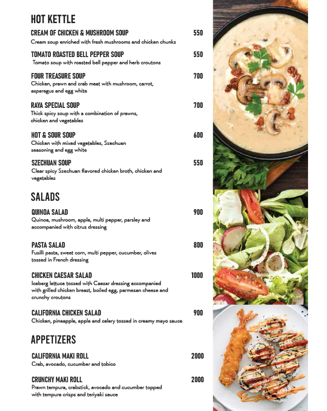 Family Lounge - Defence Raya Golf & Country Club menu