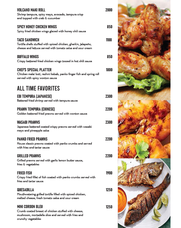 Family Lounge - Defence Raya Golf & Country Club menu