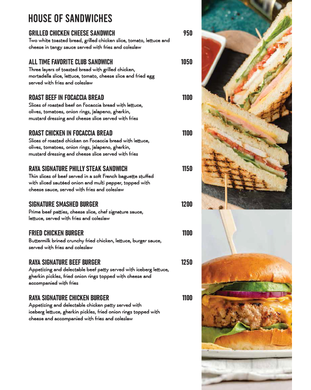 Family Lounge - Defence Raya Golf & Country Club menu