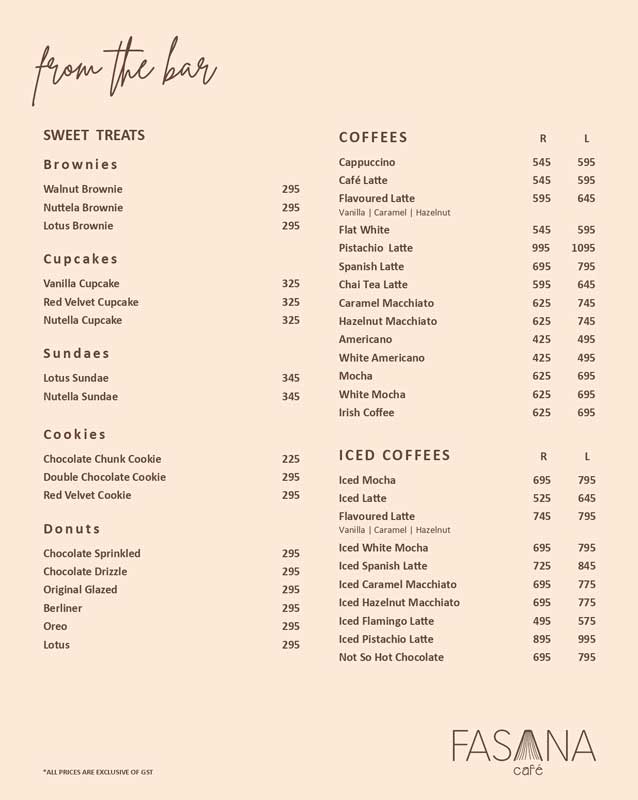 Fasana menu
