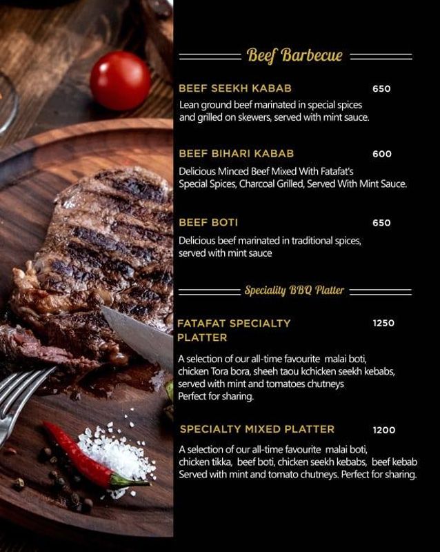 FataFat Cafe & Resto menu