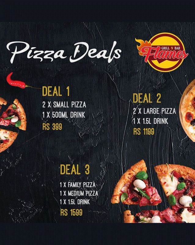 Flames Grill N Bar menu