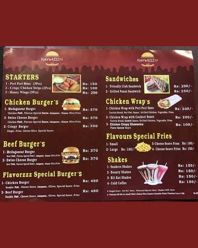Flavorzzz99 menu
