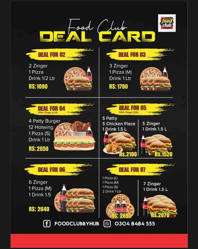 Food Club Lahore menu
