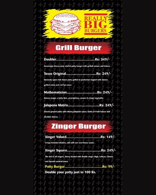 Food Math menu