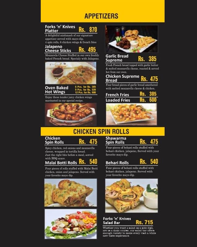 Forks n Knives Pizza Kitchen Multan menu