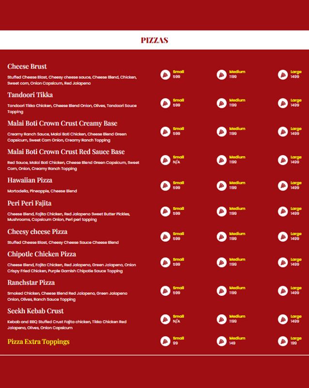 Four Pakistan menu