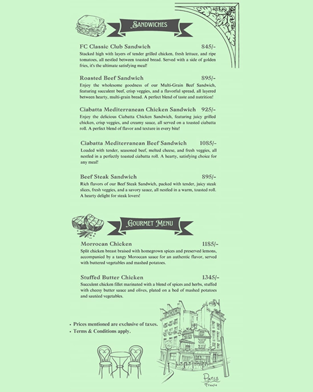 French Corner menu