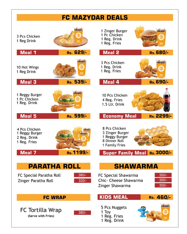 Fri-Chicks menu