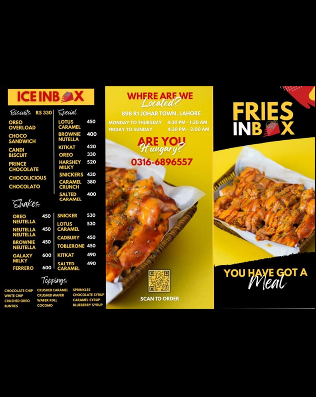 Fries Inbox menu