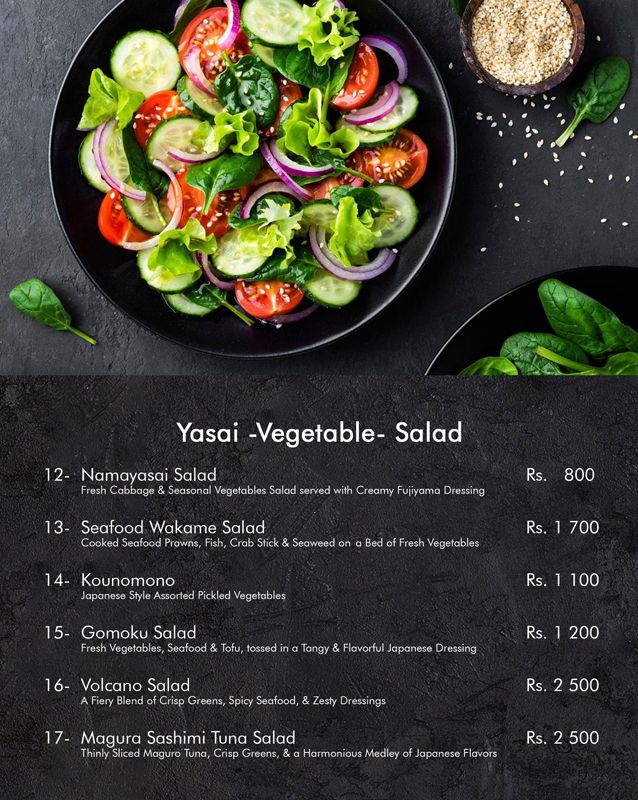 Fujiyama - Japanese Restaurant menu