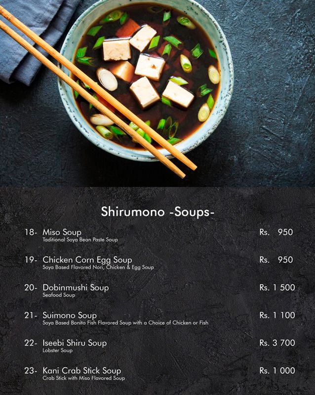Fujiyama - Japanese Restaurant menu
