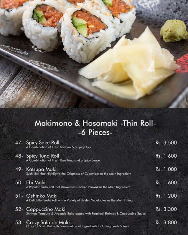 Fujiyama - Japanese Restaurant menu