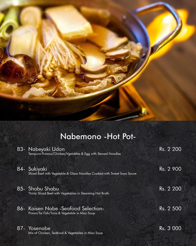 Fujiyama - Japanese Restaurant menu