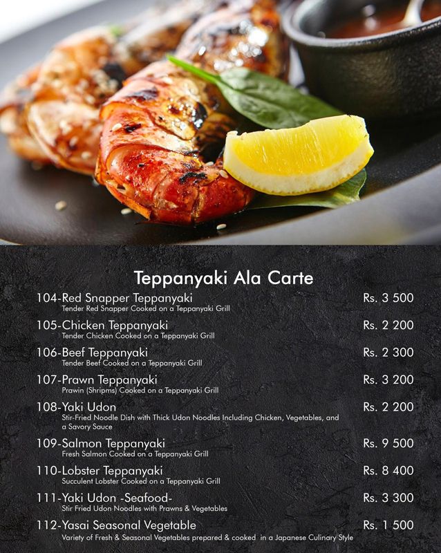 Fujiyama - Japanese Restaurant menu
