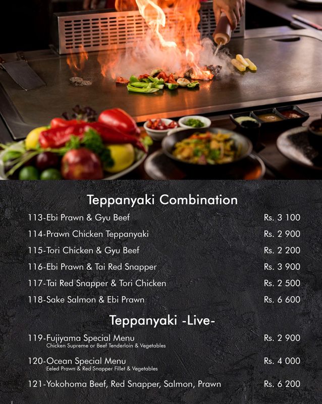 Fujiyama - Japanese Restaurant menu