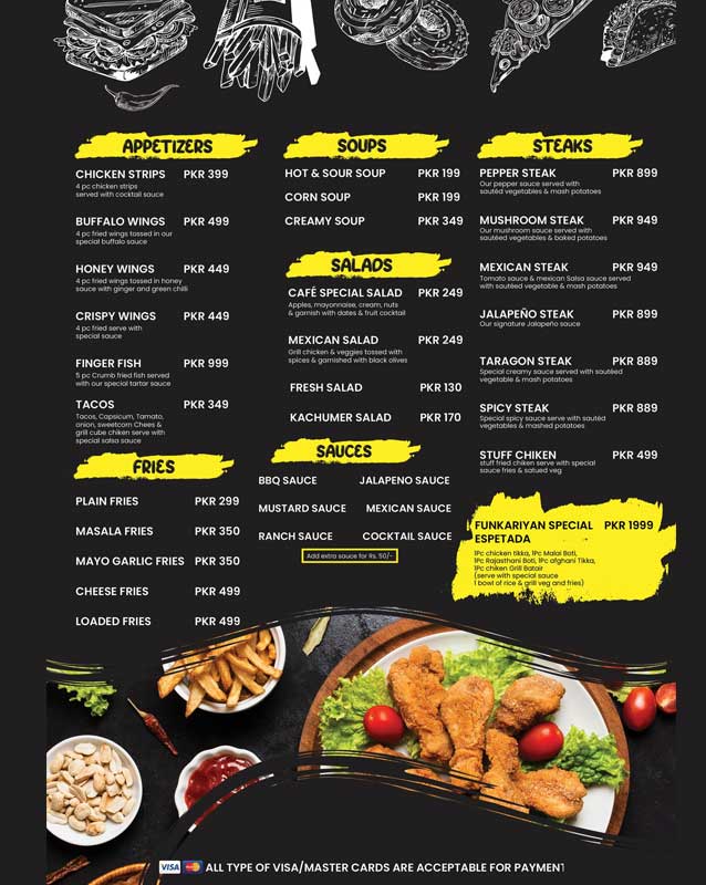 Funkariyan Cafe - فنکاریاں کیفے menu