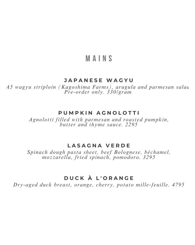 Fuoco menu