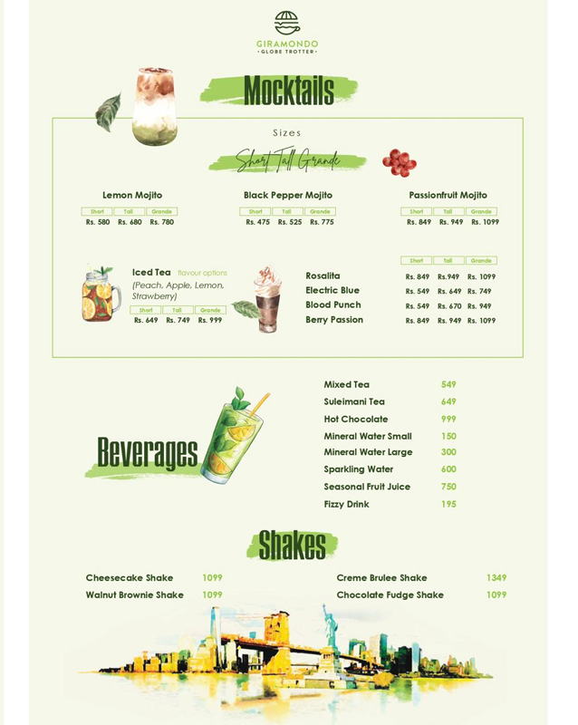 Giramondo menu