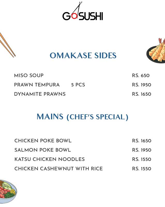 Go Sushi menu