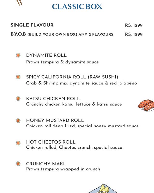 Go Sushi menu