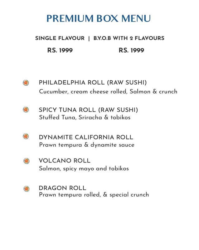 Go Sushi menu