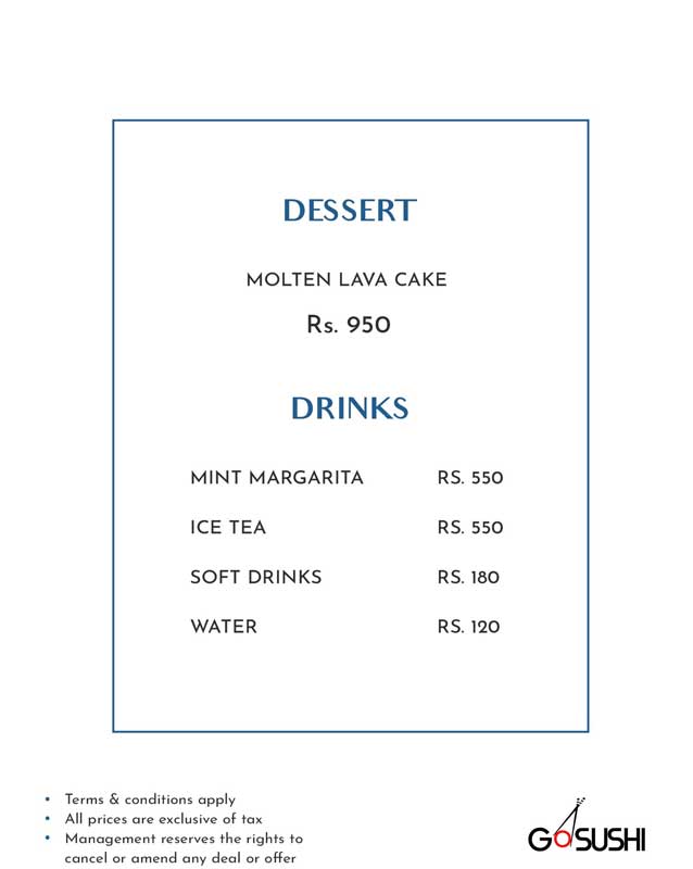 Go Sushi menu