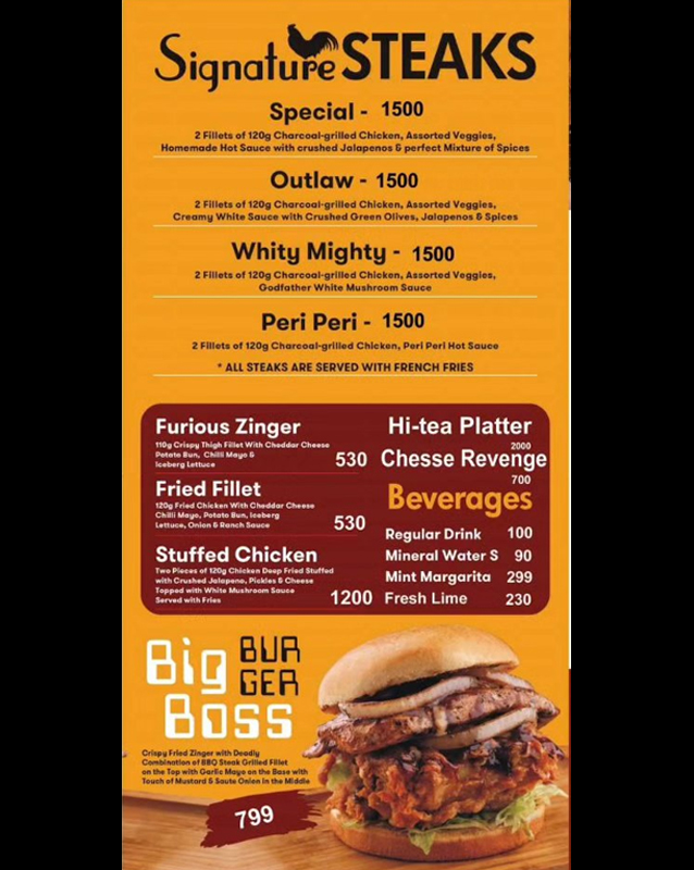 God Father Burgers menu