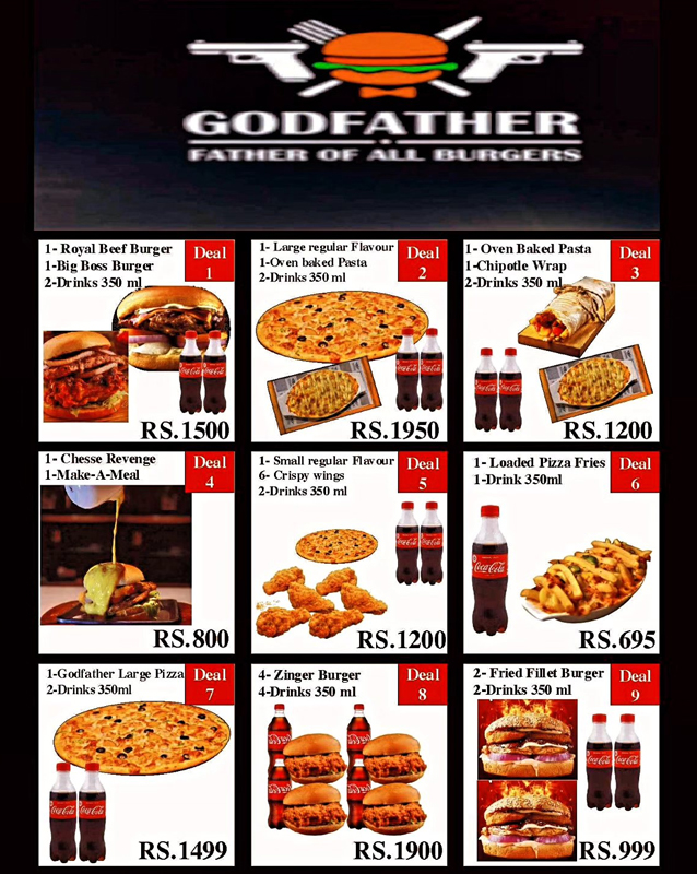 God Father Burgers menu