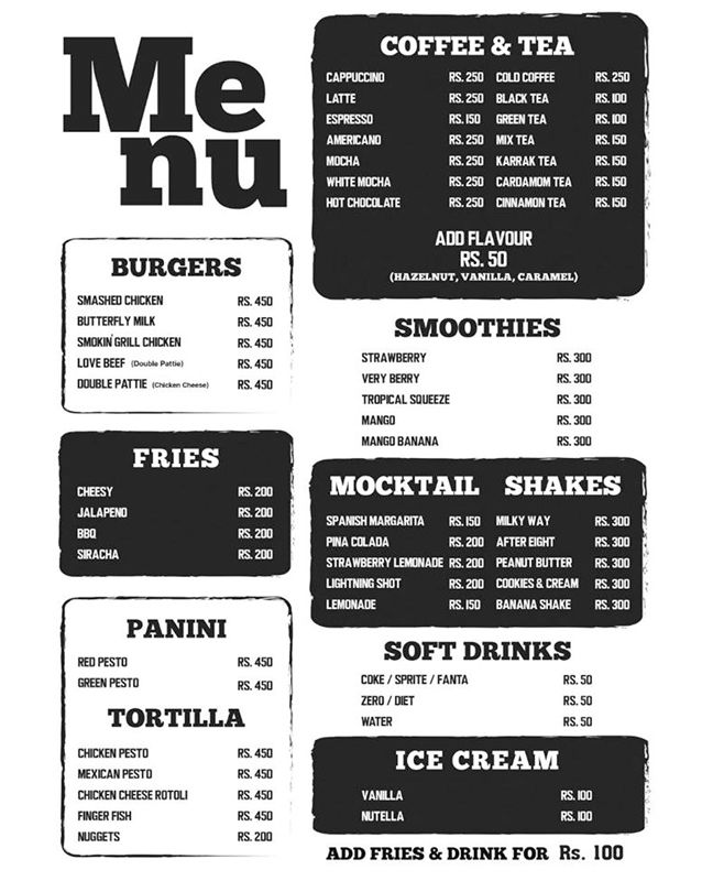 Godere Pakistan menu