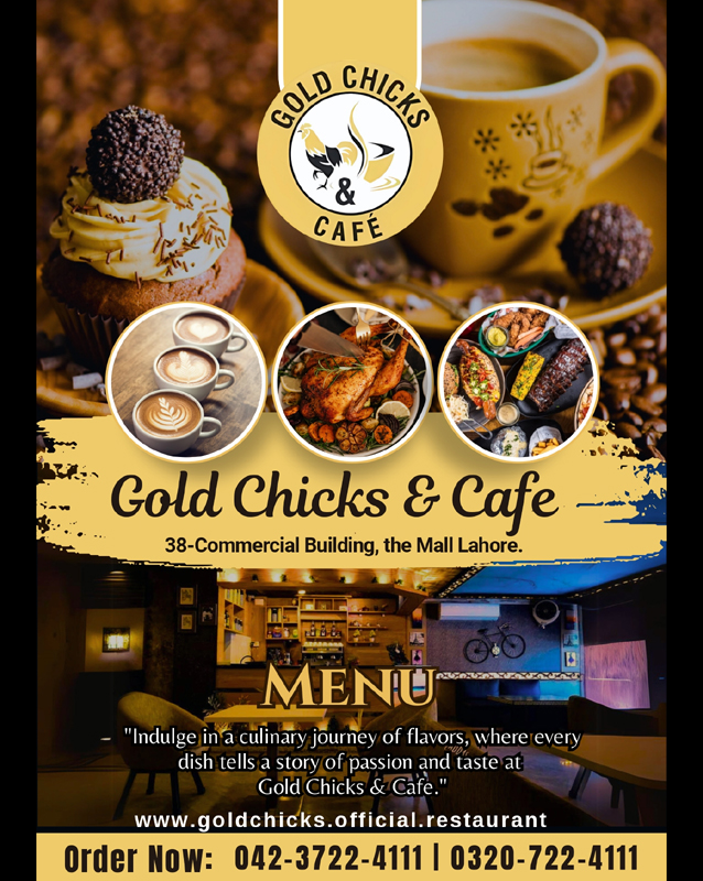 Gold Chicks & Cafe menu