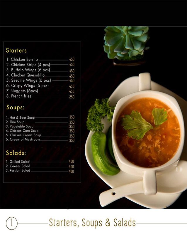 Gold Restaurant menu