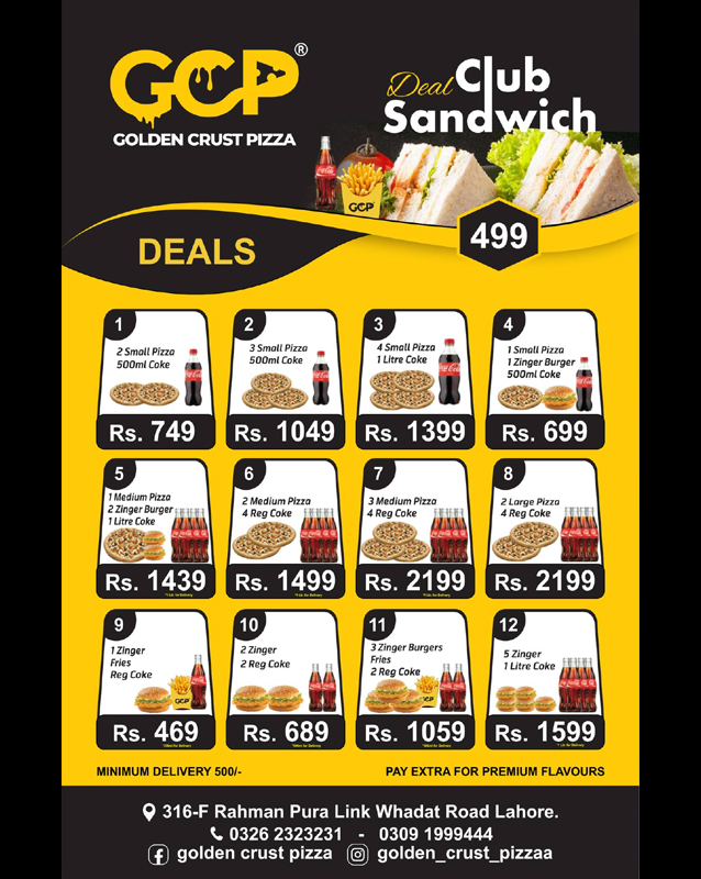 Golden Crust Pizza  menu