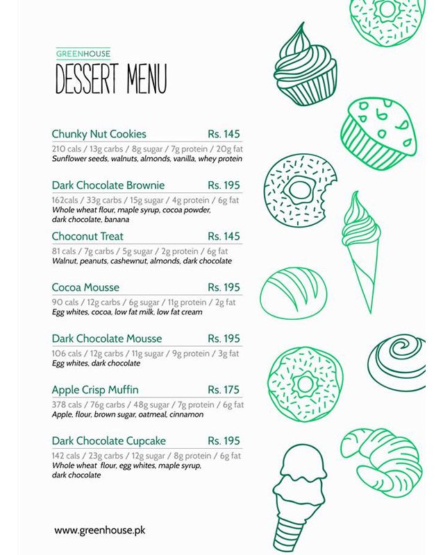 GreenHouse menu