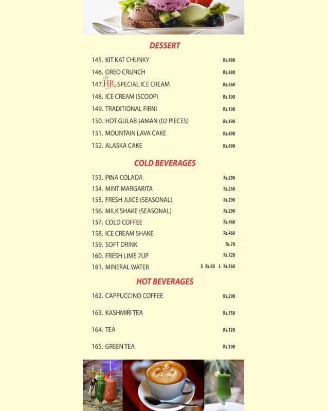 Haji Restaurant menu