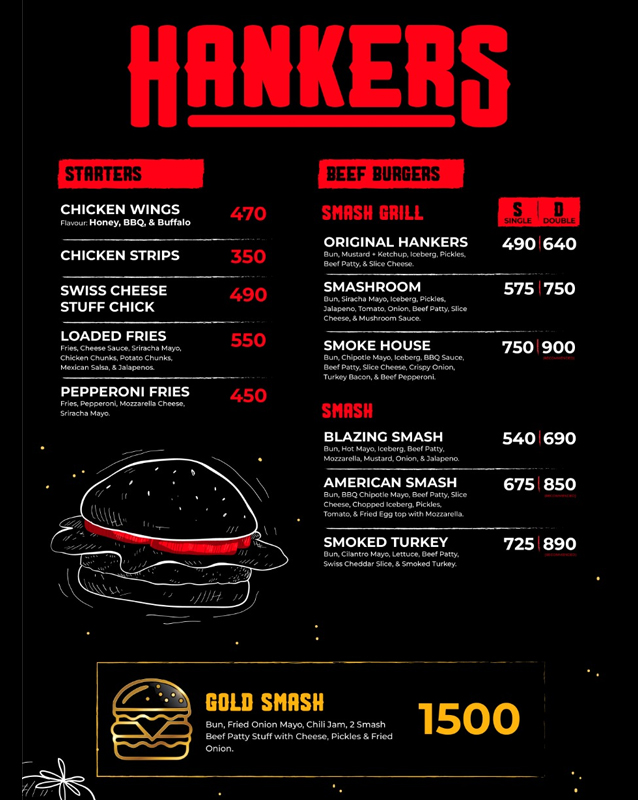 Hankers menu